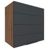 KÜCHENOBERSCHRANK 60/57/34 cm  in Grau, Eiche Wotan  - Eiche Wotan/Grau, Design, Holzwerkstoff/Metall (60/57/34cm) - Held