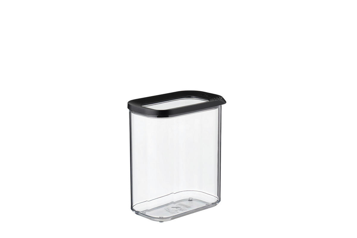 VORRATSDOSENSET 5-teilig  - Transparent/Schwarz, KONVENTIONELL, Kunststoff (14,7/27,5/23cm) - Mepal