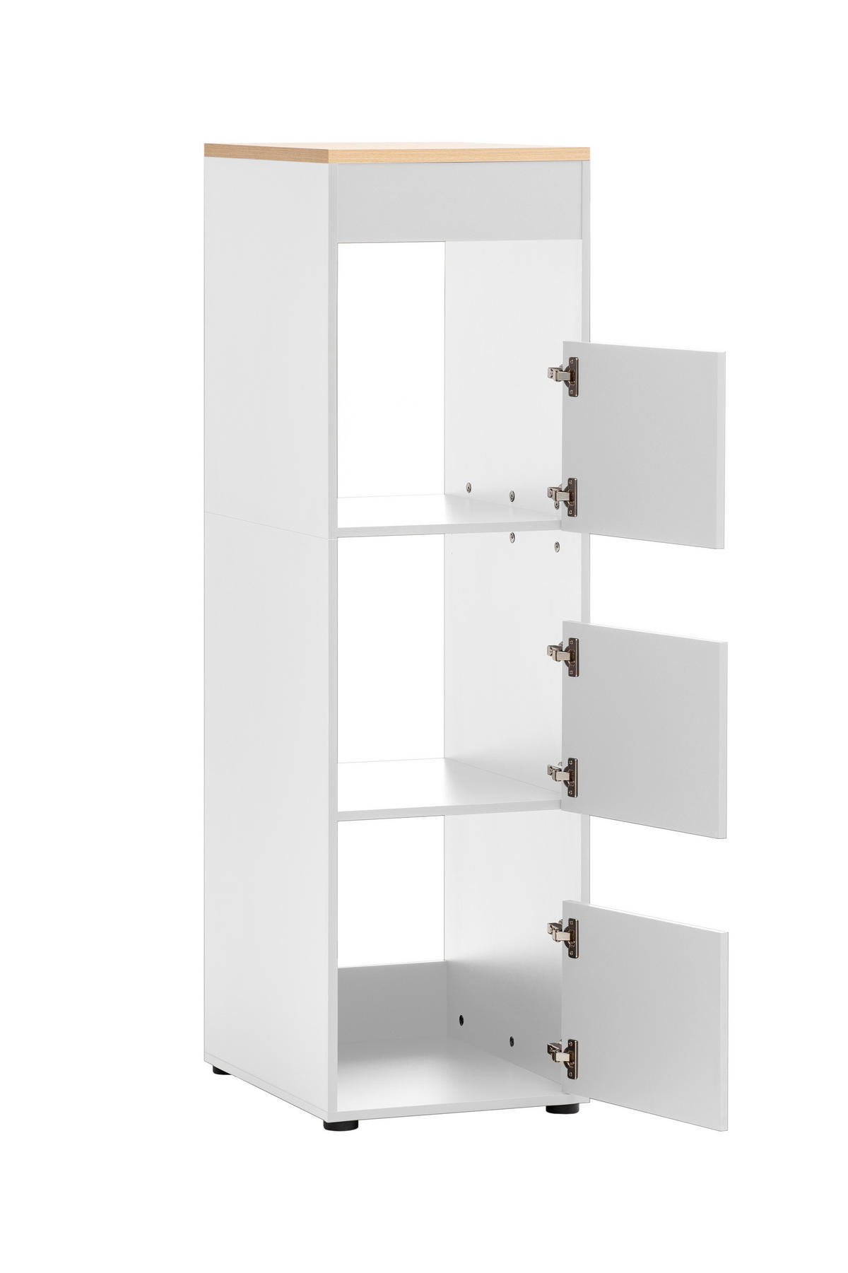 MEHRZWECKSCHRANK 45,10/154,7/60 cm  in Weiß, Eichefarben  - Eichefarben/Schwarz, MODERN, Holzwerkstoff/Kunststoff (45,10/154,7/60cm) - MID.YOU