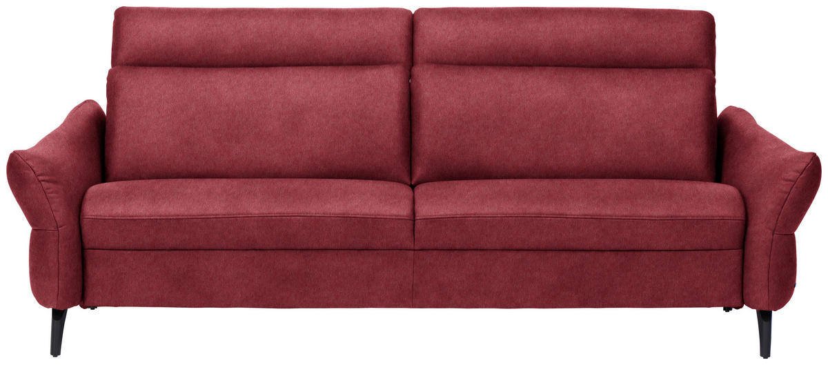 3-SITZER-SOFA in Leder Weinrot  - Anthrazit/Weinrot, Design, Leder/Metall (227/92/97cm) - Himolla Komfortklass