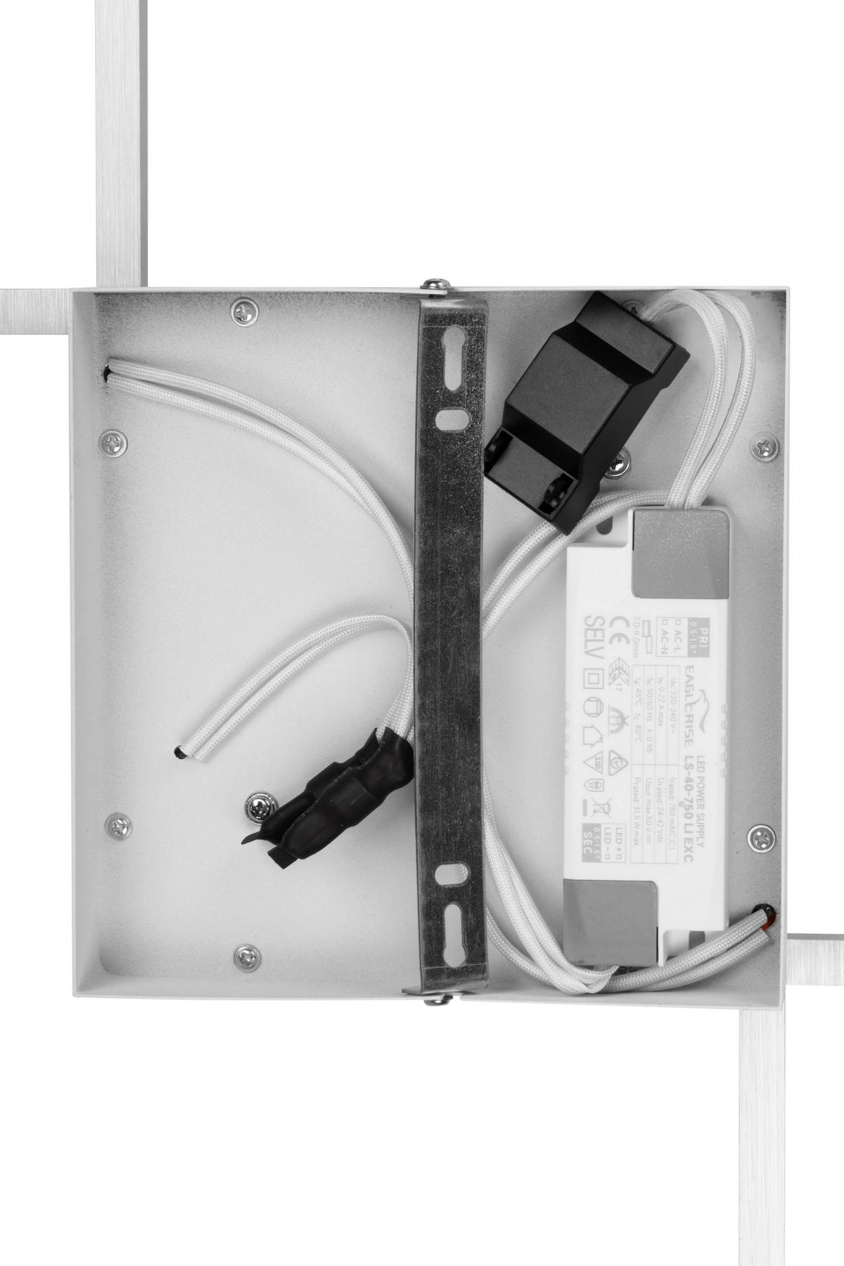 LED PLAFONJERA Alexandria  - bela, Osnovno, metal/plastika (42/42/4,5cm) - Boxxx