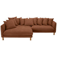 ECKSOFA Rostfarben Chenille  - Rostfarben/Buchefarben, KONVENTIONELL, Holz/Textil (162/276cm) - Carryhome