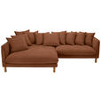 ECKSOFA Rostfarben Chenille  - Rostfarben/Buchefarben, KONVENTIONELL, Holz/Textil (162/276cm) - Carryhome