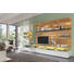 WOHNWAND Eiche furniert Eichefarben, Weiß - Edelstahlfarben/Eichefarben, Design, Glas/Holz (325/205,7/41,2-55,7cm) - Moderano