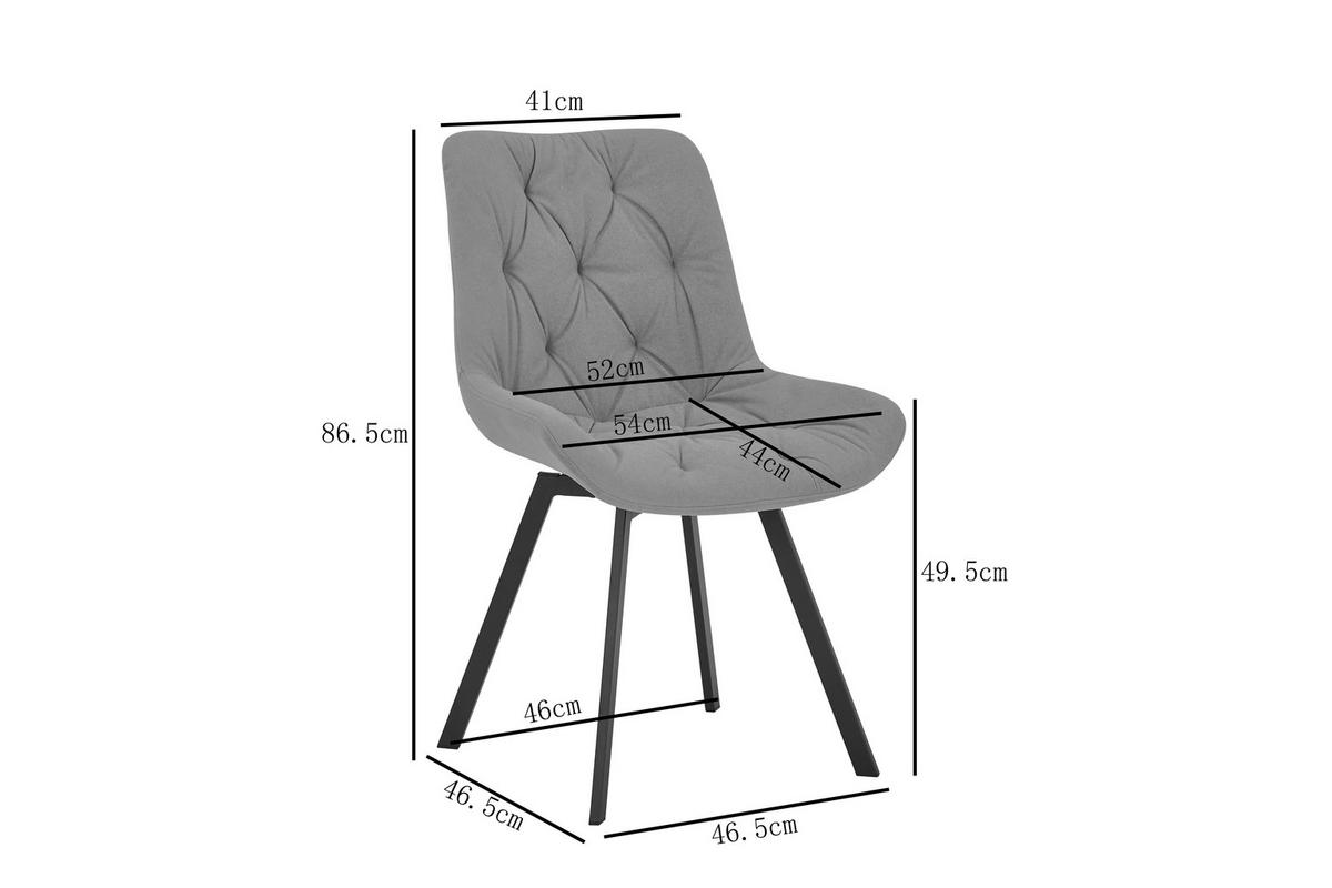 STUHL  in Eisen Mikrofaser Metall, Textil  - Schwarz/Grau, Design, Textil/Metall (54/86/62.5cm) - Carryhome