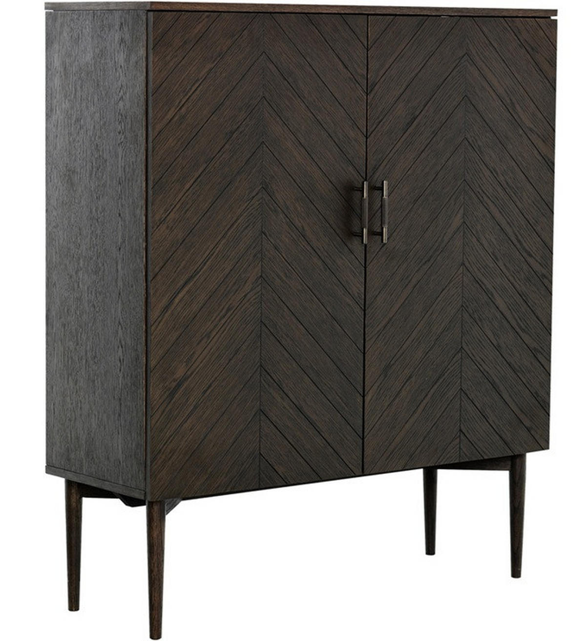 HÖG BYRÅ  i 100/130/40 cm  - mörkbrun, Design, metall/trämaterial (100/130/40cm) - Best Price