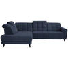 ECKSOFA in Webstoff Dunkelblau  216/302 cm  - Schwarz/Dunkelblau, Design, Holz/Textil (216/302cm) - Xora