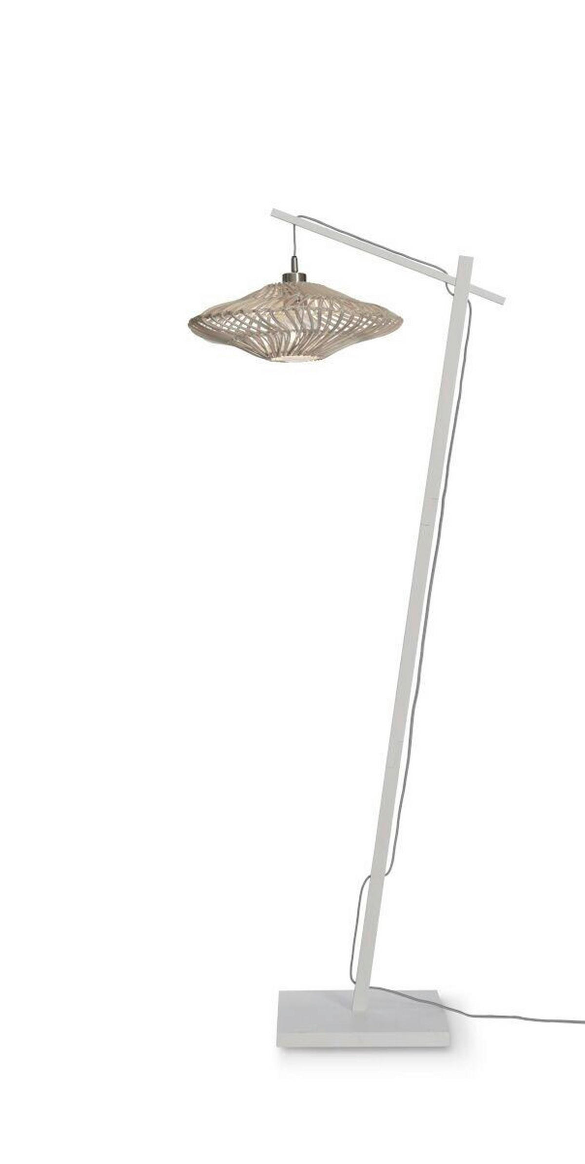 STOJACÍ LAMPA, 63/40/150 cm - bílá, Trend, přírodní materiály (63/40/150cm) - Good & Mojo