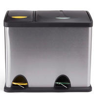 TRETEIMER Metall   - Silberfarben/Schwarz, Basics, Kunststoff/Metall (47/30/40,5cm)