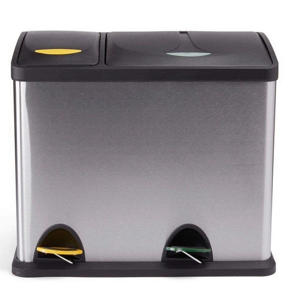 Treteimer 26l Silberfarben Metall Lbh: 47x30x40,5 Cm