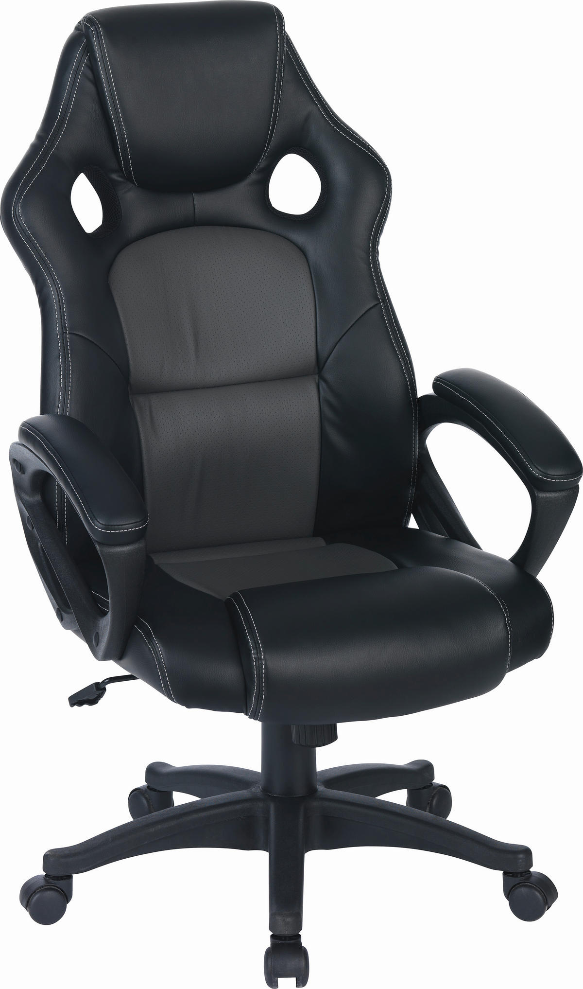 PISARNIŠKI STOL kovina, umetna masa, tekstil siva, črna  - siva/črna, Design, kovina/umetna masa (63/113-122/70cm) - Xora