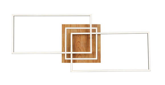 LED-DECKENLEUCHTE 86/46/11 cm - Schwarz/Naturfarben, Trend, Holz/Kunststoff (86/46/11cm) - Novel