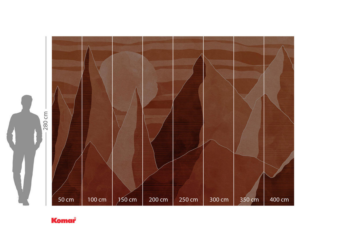 FOTOTAPETE  - Rot/Braun, Trend, Papier (400/280cm) - Xora