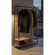 GARDEROBENSTÄNDER in Naturfarben, Schwarz 100/160/45 cm   - Schwarz/Naturfarben, Basics, Holzwerkstoff/Metall (100/160/45cm) - Xora