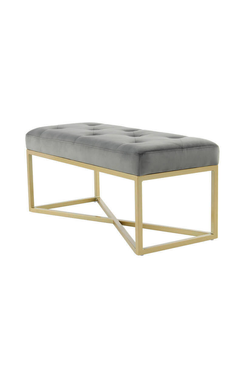 HOCKERBANK 90/40/40 cm Grau, Goldfarben  - Goldfarben/Grau, Basics, Kunststoff/Textil (90/40/40cm) - Kayoom