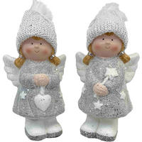 Statuetă Xmassale - maro/alb, Lifestyle, ceramică/textil (10/19,5/8,5cm) - X-Mas