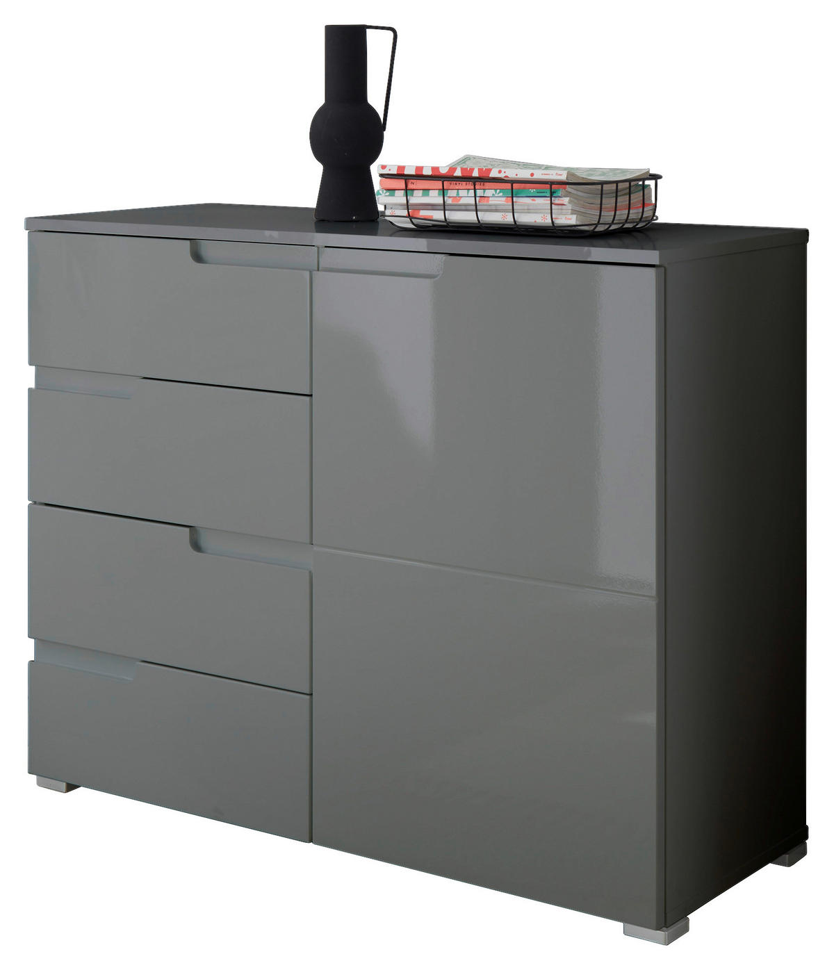 KOMMODE Spice  in 100/80/40 cm  - Silberfarben/Grau, Basics, Holzwerkstoff/Kunststoff (100/80/40cm) - Carryhome