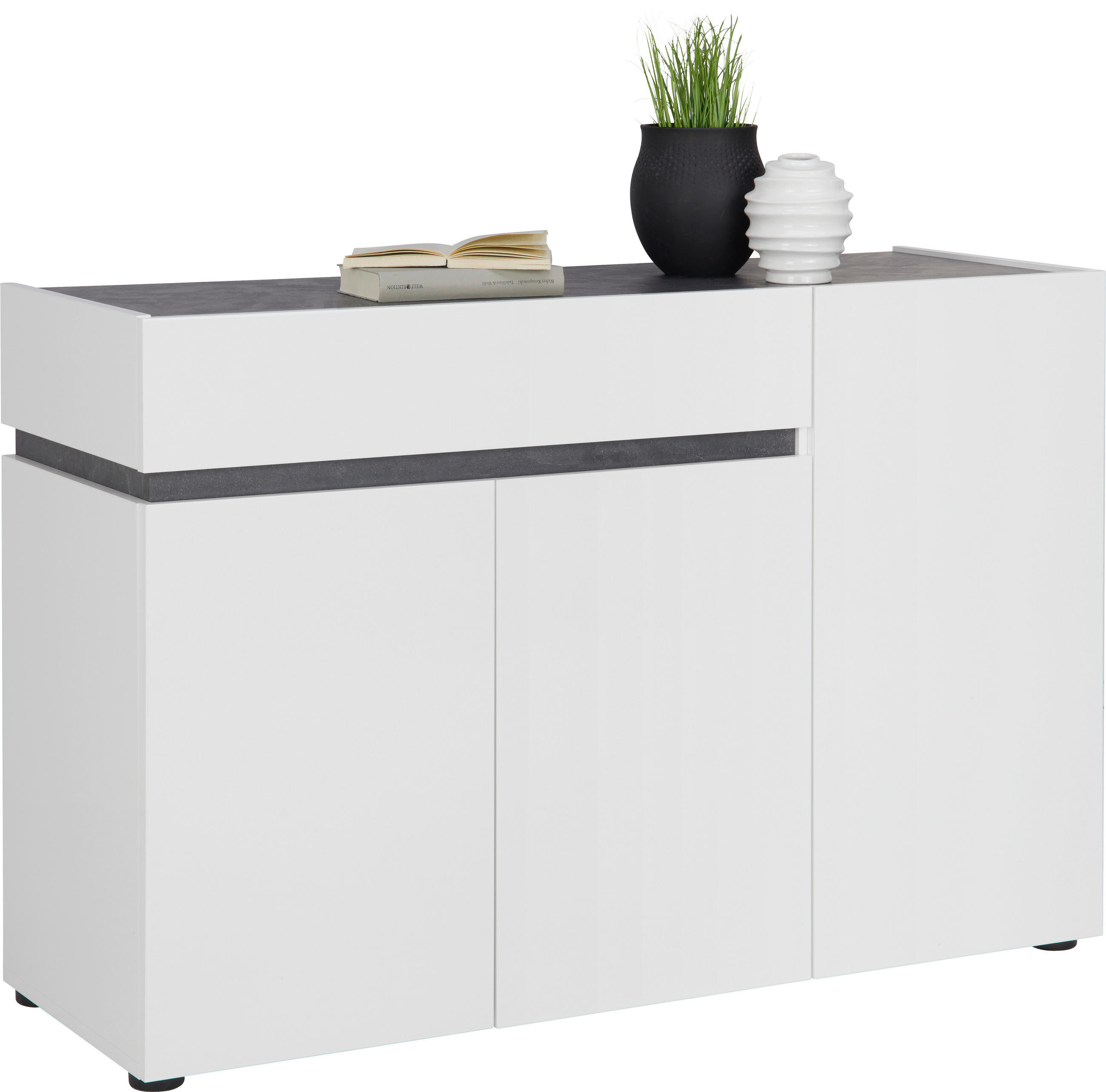 SIDEBOARD  in 120,2/80,1/42,6 cm  - Anthrazit/Schwarz, Design, Holzwerkstoff/Kunststoff (120,2/80,1/42,6cm) - Voleo