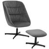 SESSELSET Samt Hocker    - Schwarz/Grau, MODERN, Textil/Metall (70/97/75cm) - MID.YOU