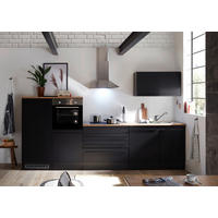 KUCHYNSKÁ LINKA JAZZ 320 - čierna/farba duba, Basics, kompozitné drevo/plast (320cm) - MID.YOU