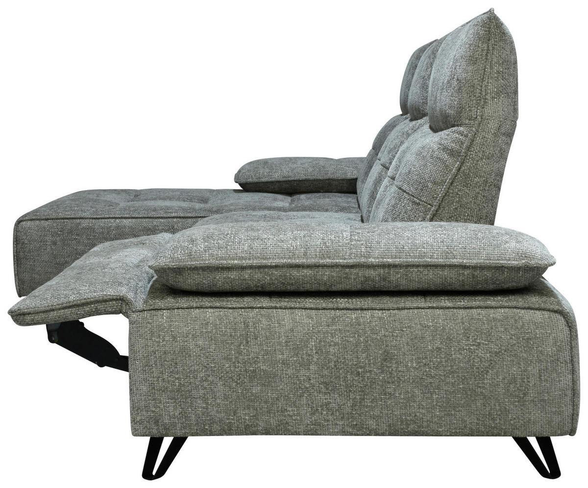 ECKSOFA Grau Chenille  - Schwarz/Grau, Design, Kunststoff/Textil (162/314cm) - Livetastic