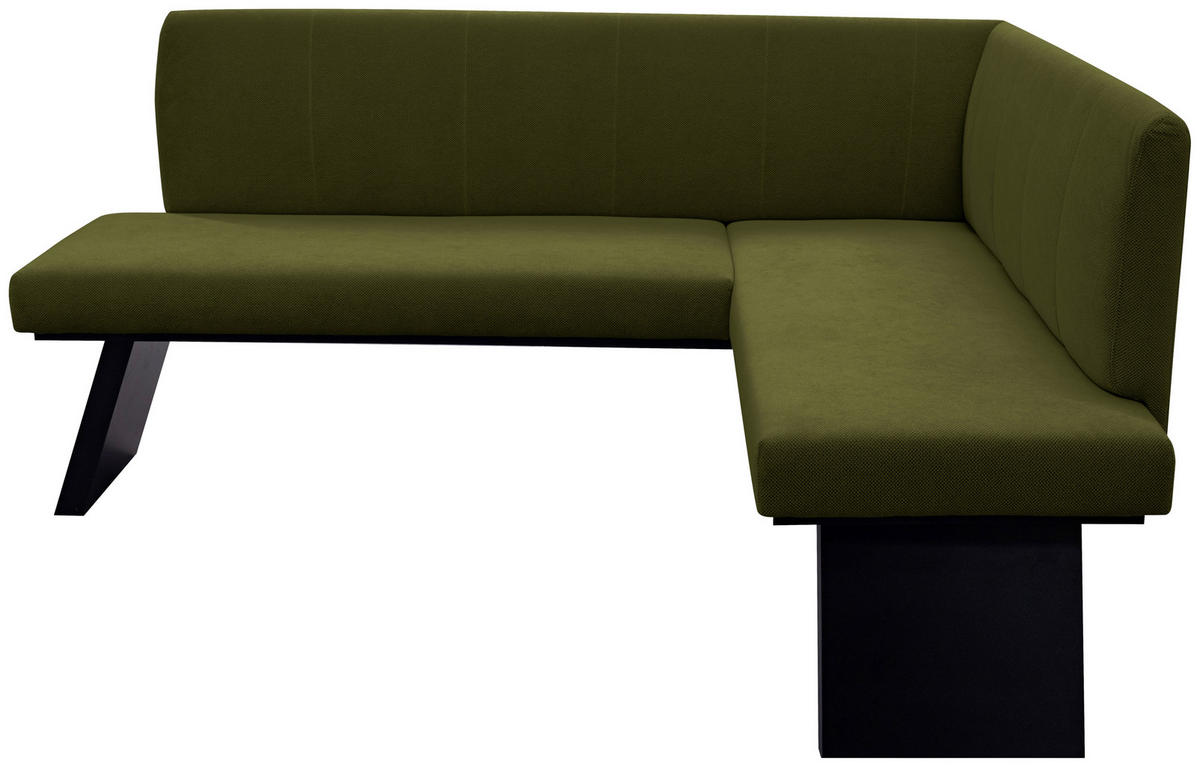 ECKBANK 160/140 cm Webstoff Grün   - Schwarz/Grün, KONVENTIONELL, Textil (160/140cm)