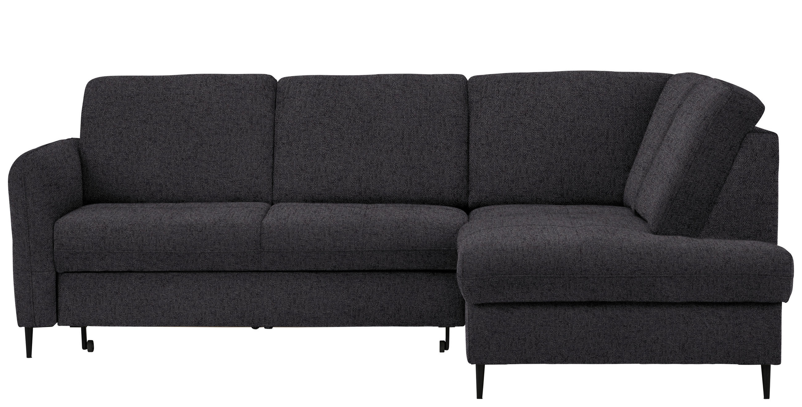 ECKSOFA Dunkelbraun Chenille  - Dunkelbraun/Schwarz, MODERN, Holz/Textil (241/184cm) - Carryhome