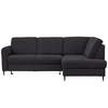 ECKSOFA Dunkelbraun Chenille  - Dunkelbraun/Schwarz, MODERN, Holz/Textil (241/184cm) - Carryhome