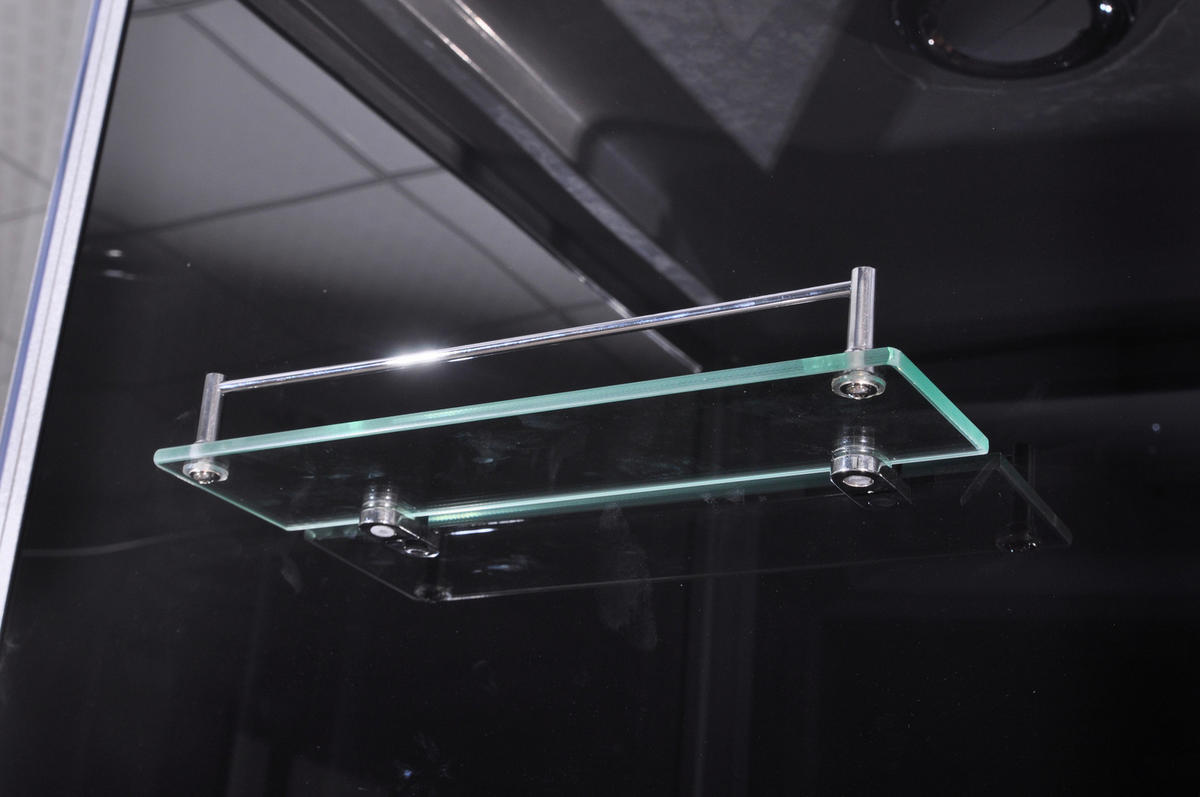 DAMPFDUSCHE 130/130/229 cm  in  - Schwarz/Weiß, Basics, Glas (130/130/229cm) - Sanotechnik