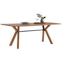 ESSTISCH Asteiche massiv rechteckig Schwarz, Eichefarben  - Eichefarben/Schwarz, Natur, Holz/Metall (200/100/75cm) - Dieter Knoll