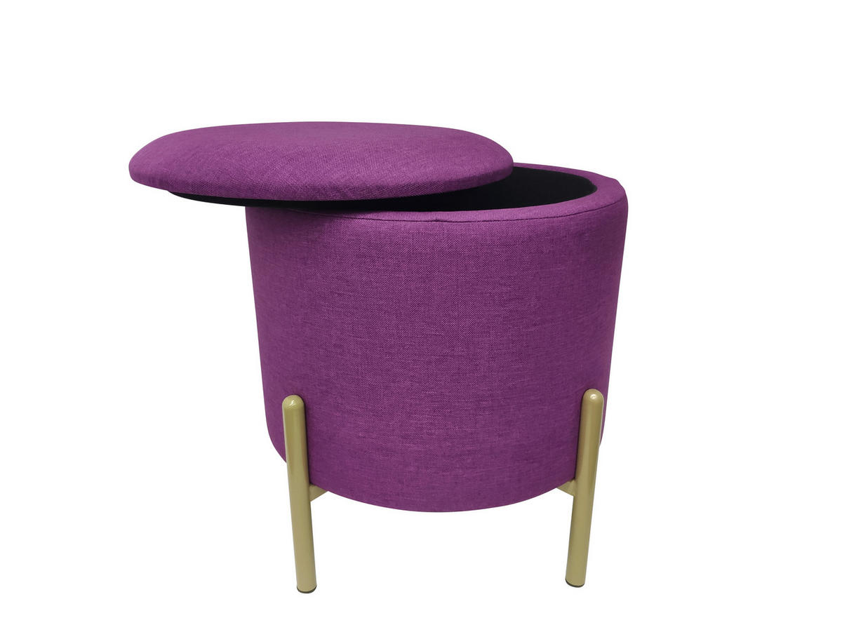 TABURET, textil, 36/40/36 cm - barvy zlata/bobulová, Design, kov/textil (36/40/36cm) - Echtwerk