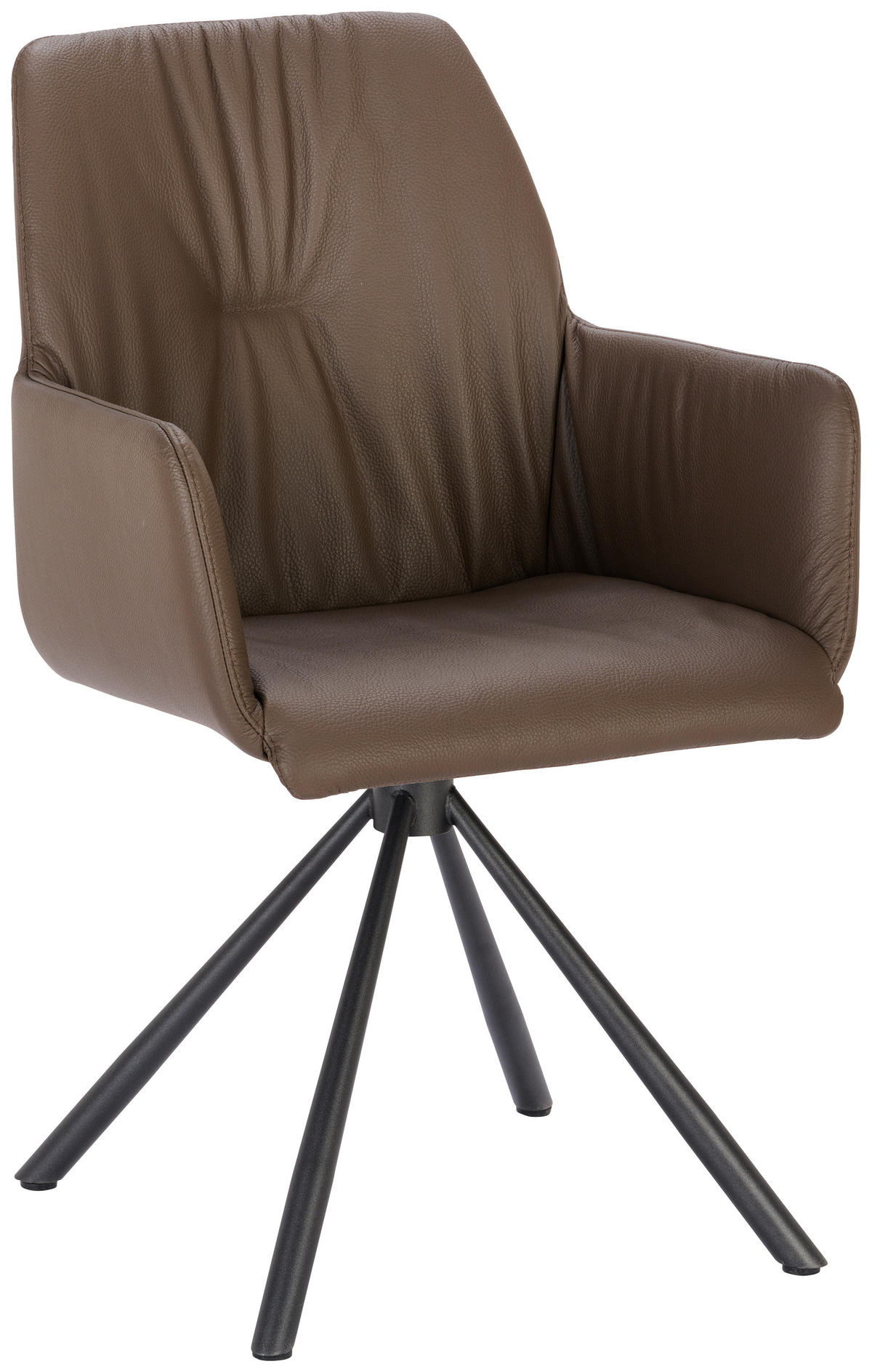 ARMLEHNSTUHL  in Mikrofaser  - Dunkelbraun/Anthrazit, Design, Textil/Metall (55/89/59cm) - Bert Plantagie