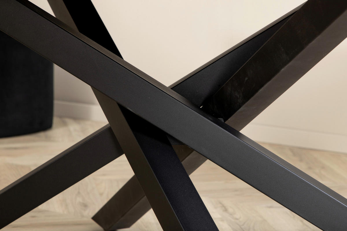 ESSTISCH furniert rechteckig Schwarz  - Schwarz, Design, Holzwerkstoff/Metall (180/90/76cm) - Livetastic