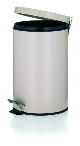 TRETEIMER 12 l  Metall  - Beige/Schwarz, Basics, Kunststoff/Metall (25/40cm) - Kela