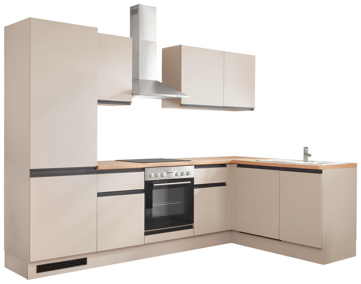 ECKKÜCHE 280/175 cm  in Seidengrau  - Eichefarben/Seidengrau, Trend, Holzwerkstoff/Metall (280/175cm) - P & B