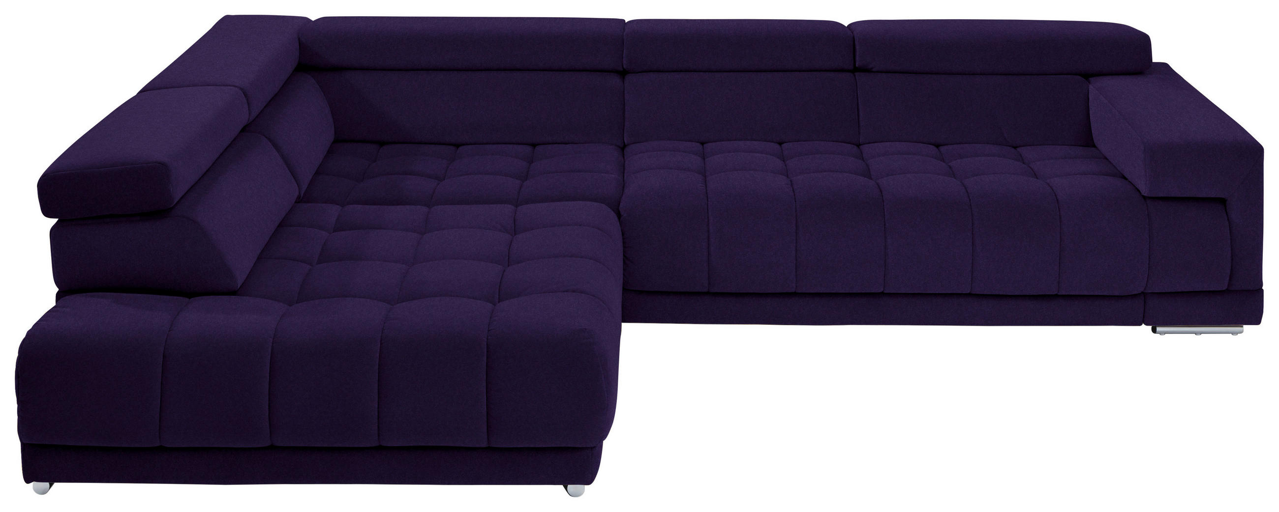 ECKSOFA in Mikrofaser Violett  - Chromfarben/Violett, Design, Textil/Metall (222/326cm) - Beldomo Speed