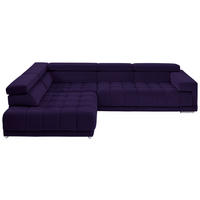 ECKSOFA in Mikrofaser Violett  - Chromfarben/Violett, Design, Textil/Metall (222/326cm) - Beldomo Speed