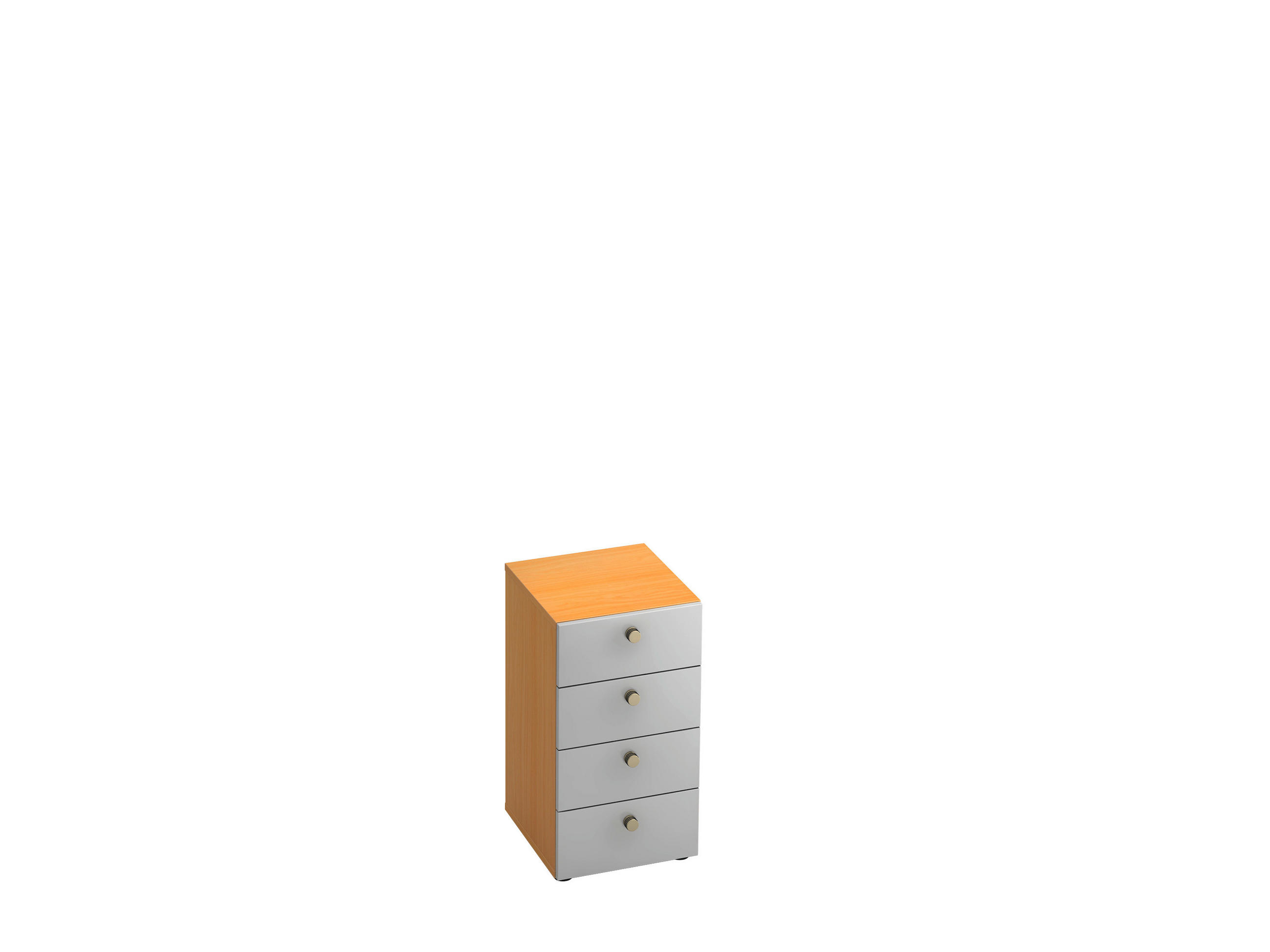 ANSTELLCONTAINER Silberfarben, Buchefarben  - Silberfarben/Buchefarben, KONVENTIONELL, Holzwerkstoff/Metall (40/74,8/42cm) - Venda