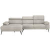 ECKSOFA in Velours Beige  - Beige/Schwarz, Design, Textil/Metall (187/295cm) - Novel