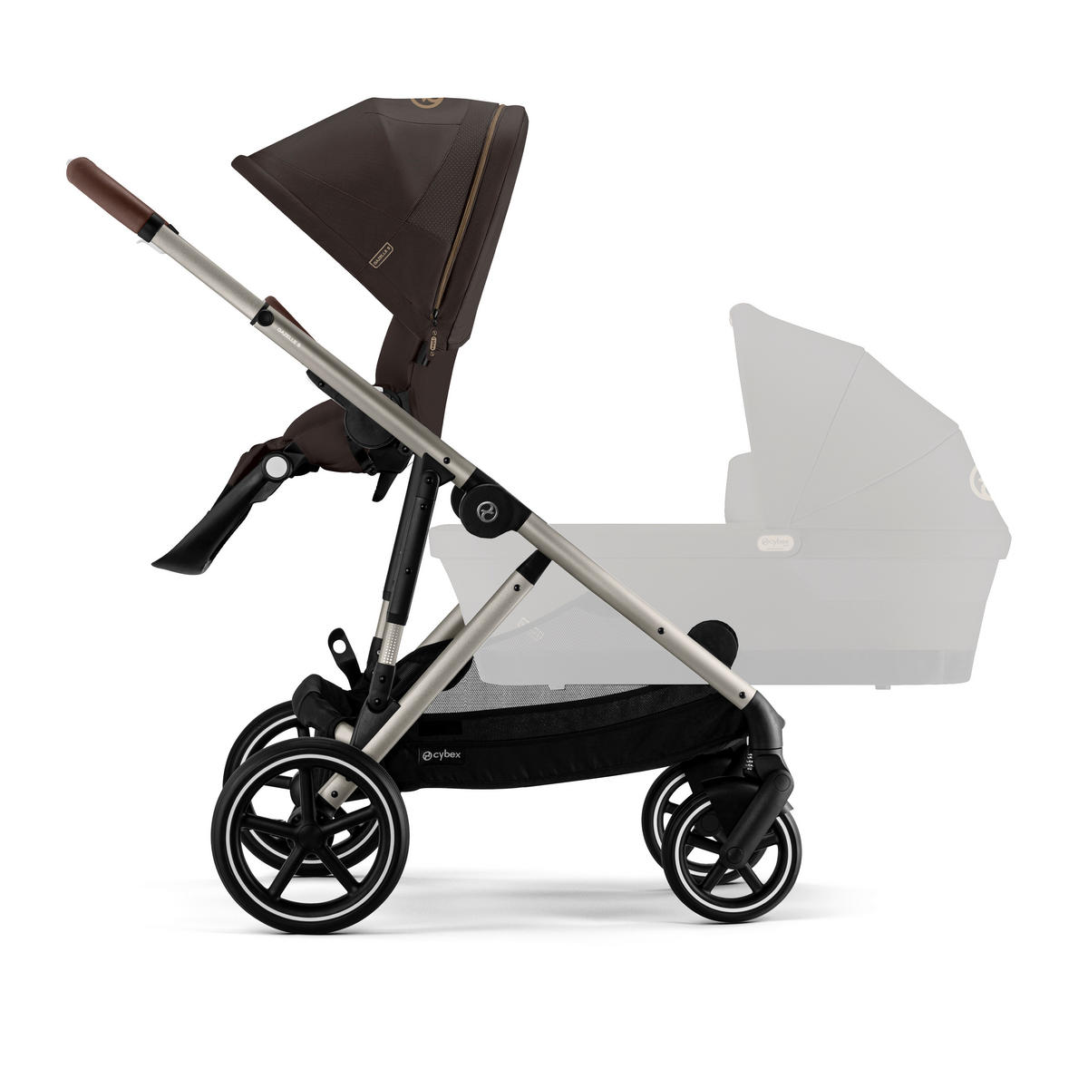 KINDERWAGEN Gazelle S  - Taupe/Dunkelbraun, Basics, Metall (107,5/66/110cm) - cybex GOLD