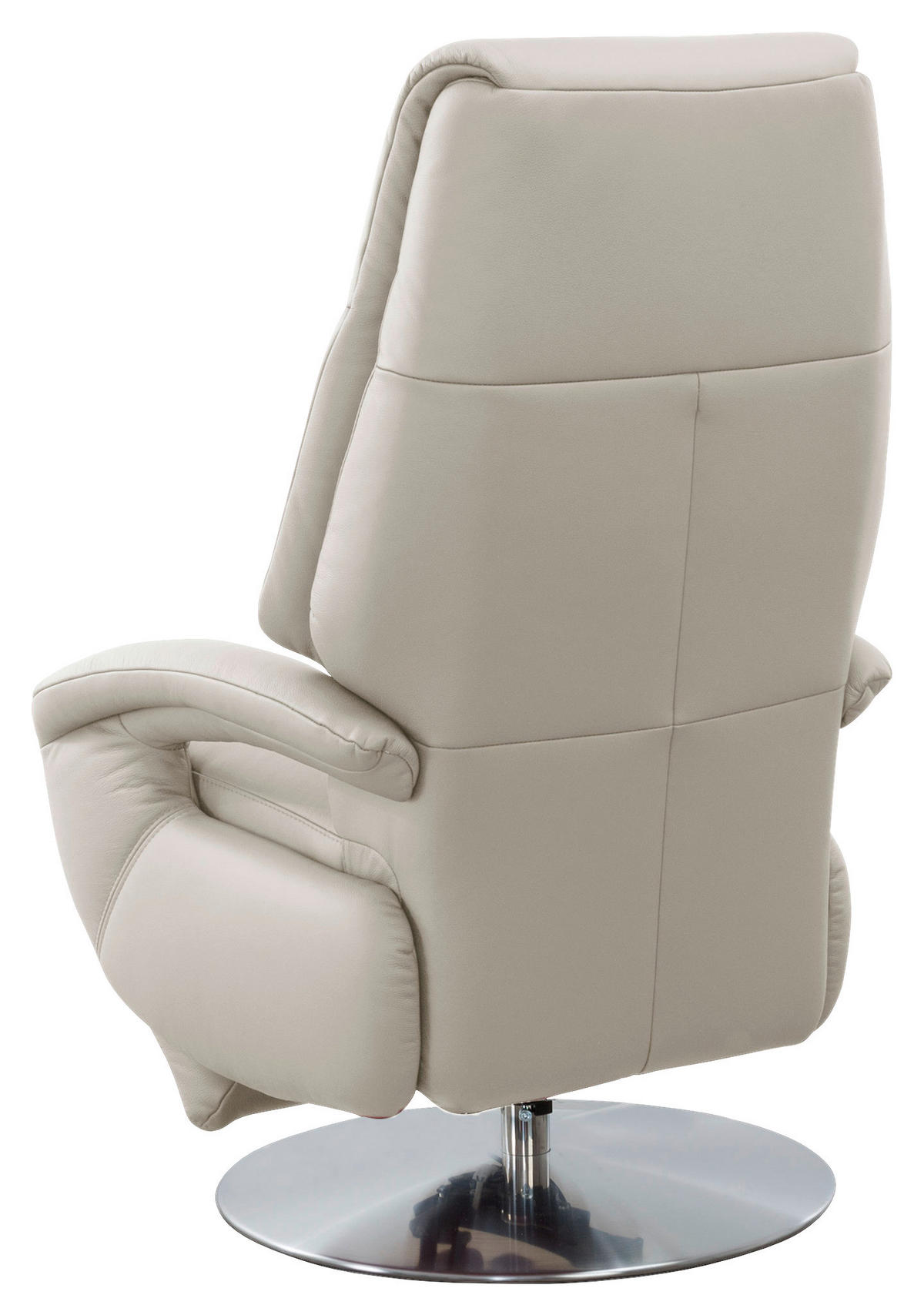 RELAXSESSEL Echtleder    - Chromfarben/Weiß, KONVENTIONELL, Leder/Metall (74/111/77cm) - Sit & More