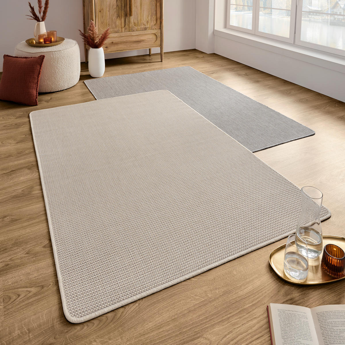 FLACHWEBETEPPICH 120/170 cm Country Greige  - Greige, KONVENTIONELL, Textil (120/170cm) - Boxxx