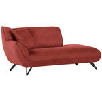 CHAISELONGUE in Samt Hellrot  - Hellrot/Schwarz, Design, Textil/Metall (190/90/95cm) - Carryhome