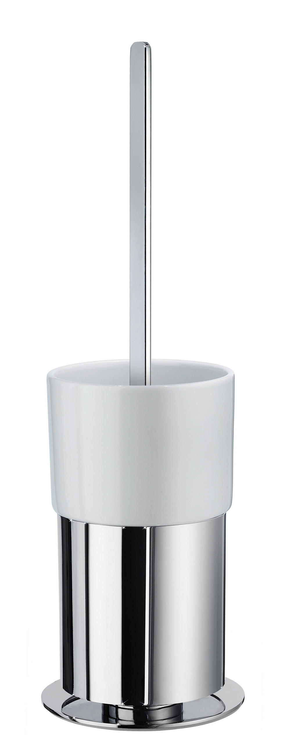 WC-BÜRSTE in Metall, Glas    - Chromfarben/Weiß, Basics, Glas/Metall (10/41,5/10cm) - Smedbo