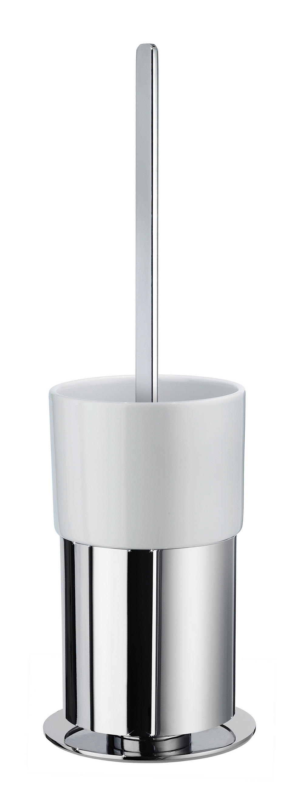 WC-BÜRSTE in Metall, Glas    - Chromfarben/Weiß, Basics, Glas/Metall (10/41,5/10cm) - Smedbo