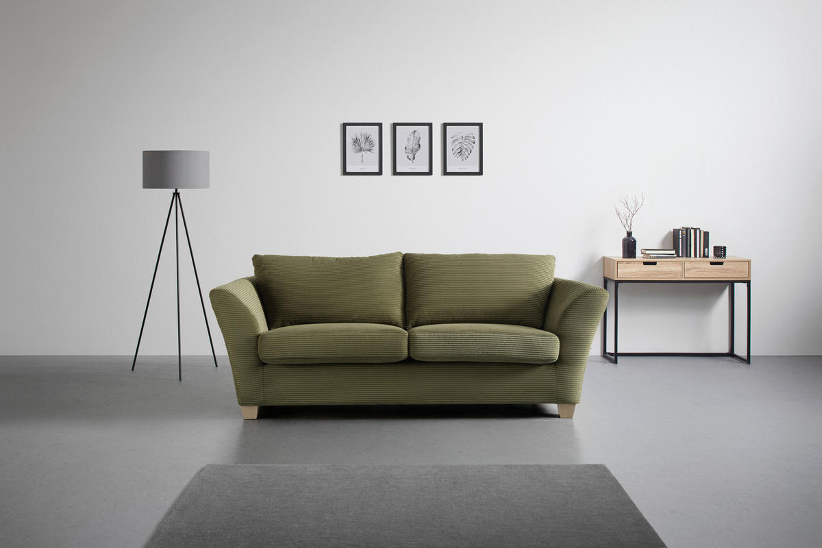 3-SITS SOFFA i manchester grön  - grön/naturfärgad, trä/textil (216/70-85/95cm) - MID.YOU