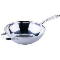 PÁNEV WOK, 28 cm  - čiré/barvy nerez oceli, Basics, kov/sklo (28cm) - Chefkoch+Fackelmann