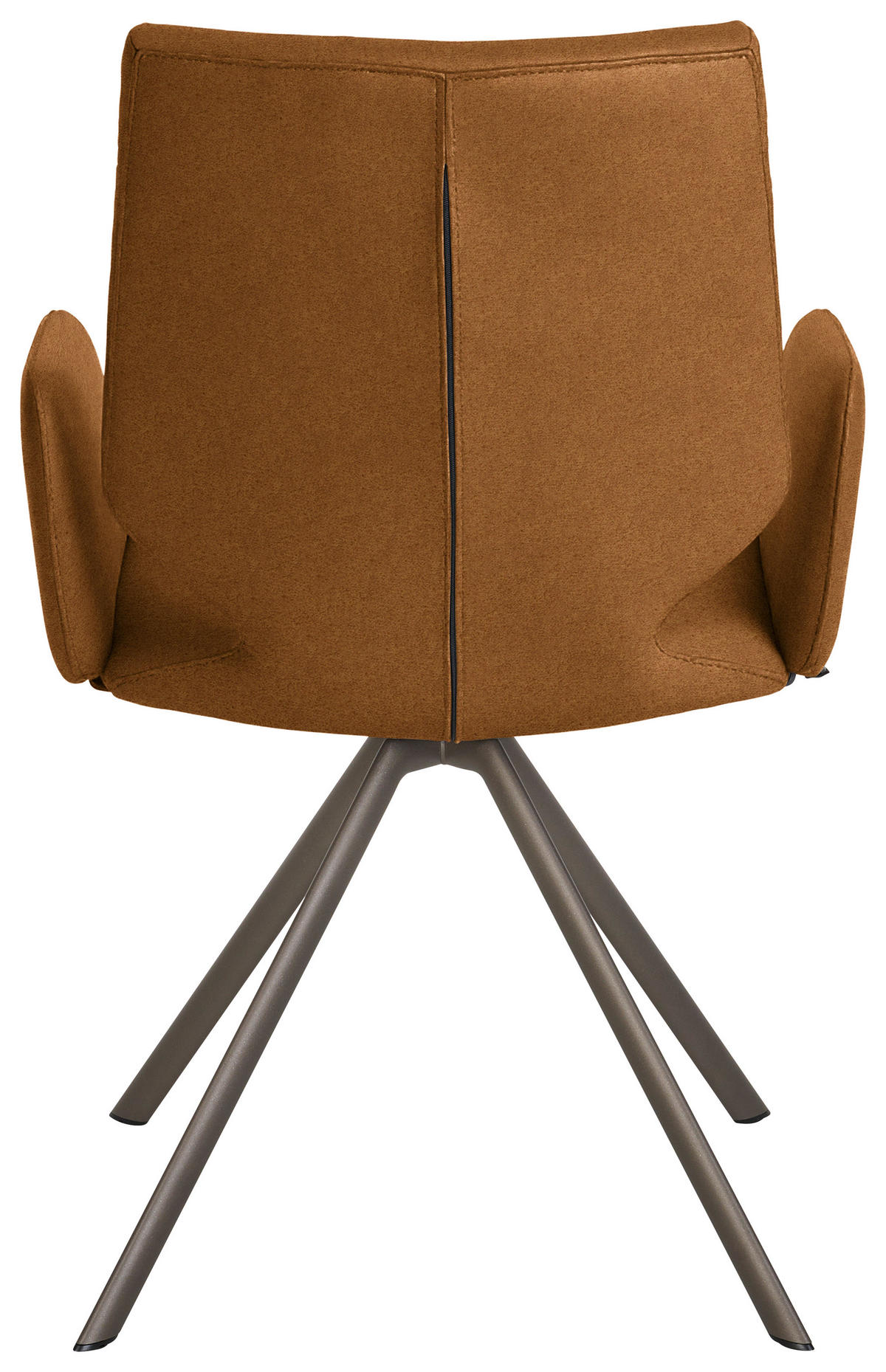 ARMLEHNSTUHL  Lederauswahl, Stoffauswahl, Typenauswahl, inklusive Armlehnen Mikrofaser  - Hellbraun/Braun, Design, Textil/Metall (57/92/63cm) - Venjakob