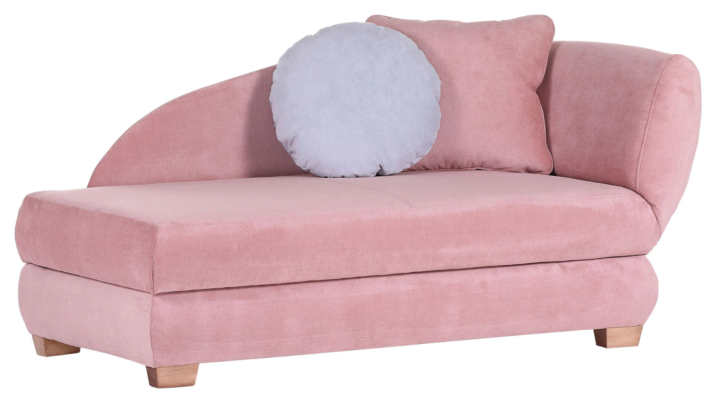 RÉCAMIERE Altrosa Mikrofaser  - Eichefarben/Altrosa, LIFESTYLE, Holz/Textil (176/85/88cm) - Xora