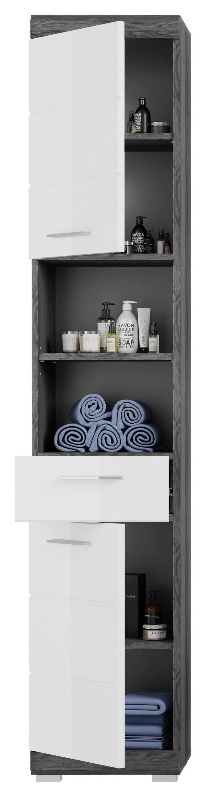 BADEZIMMER 4-teilig  in 171 cm  - Weiß Hochglanz, MODERN, Holzwerkstoff (171cm) - MID.YOU